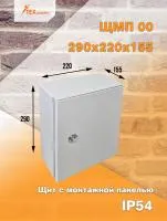 Щит с монтажной панелью ЩМП-00 IP54 (290х220х155)