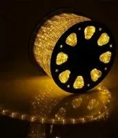 LED шнур 13 мм, круглый, 100 м, чейзинг, 3W-LED/м-36-220V. в компл. набор д/подкл. ЖЕЛТЫЙ