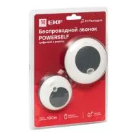 Звонок беспр. в розетку Powerself (230В, бел.-сер. 51 мелод. с индик. 4 ур.) EKF