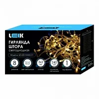Гирлянда с/д штора LEEK 3*2м 240 LED прозрачный кабель, 3000K (30)