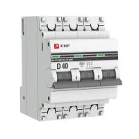 Авт. выкл. 3P 40А (D) 6кА ВА 47-63M без тепл. расцепит. EKF PROxima