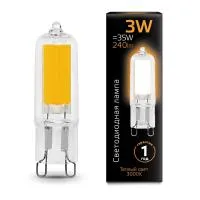 Лампа Gauss Elementary G9 AC220-240V 3W 240lm 3000K пластик LED 1/10/200, 14913
