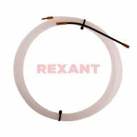 Протяжка кабельная REXANT (мини УЗК в бухте), 5 м нейлон, d=3 мм, латунный наконечник, заглушка