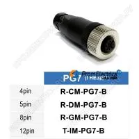 Прямой разъем М12 "мама" 8 pin, кабельнный ввод PG7
