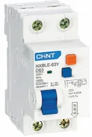 Диф. автомат NXBLE-63Y 1P+N 63А 30mA электронный тип AС, х-ка С, 4.5kA (CHINT)