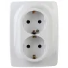 12-2006-01 ЭРА Розетка 2X2P+E Schuko, 16А-250В, б.л., Эра12, белый